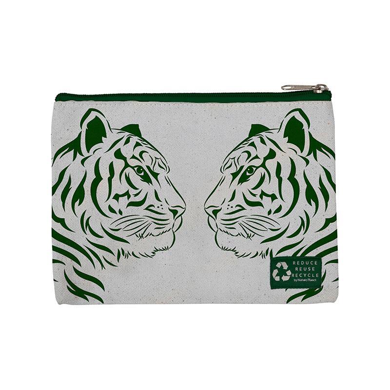 Nature Planet Organic Cotton 8.3" X 5.9" Pencil Case - Tiger