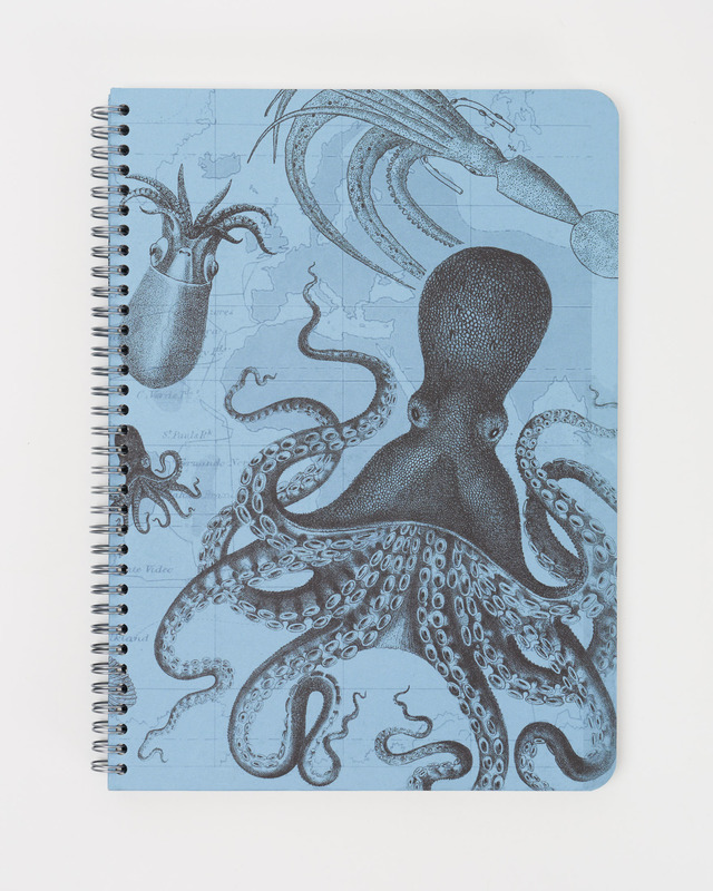 Cognitive Surplus Cephalopods A5 Spiral Liined Notebook