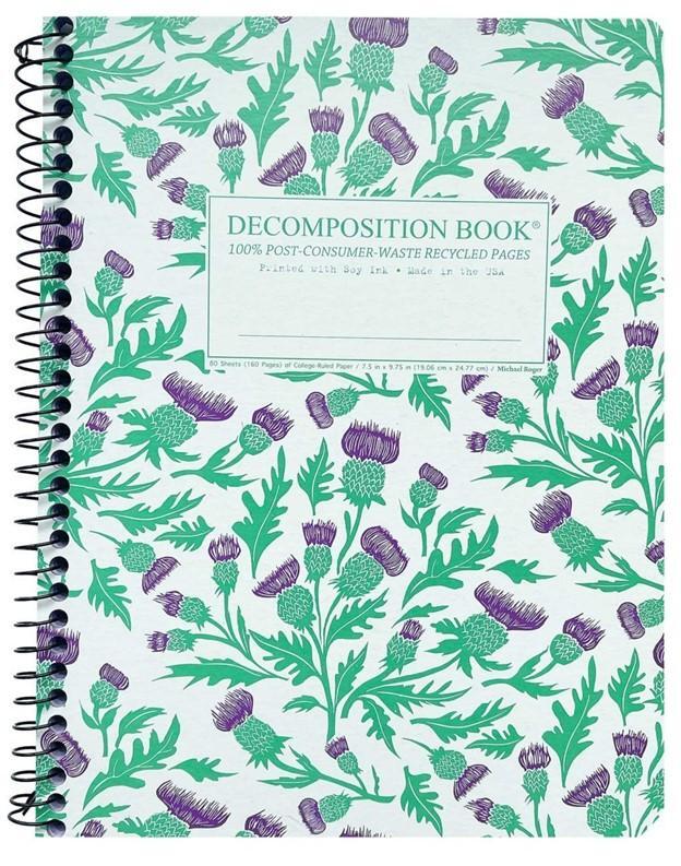 Notebook, Decomposition Thistles Coil Lined 9.75X7.5"