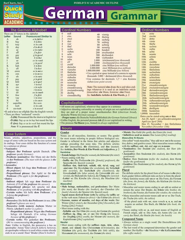 Barcharts German Grammar