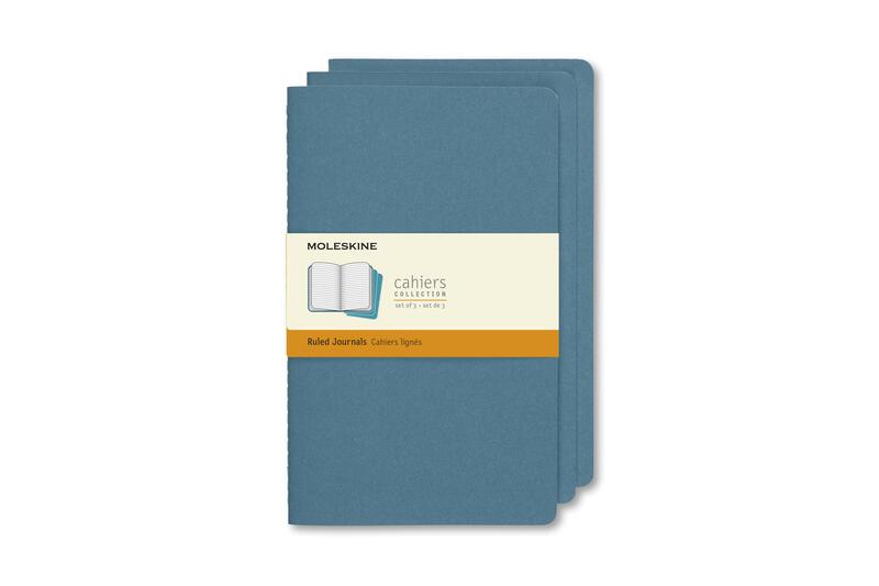 Moleskine Cahiers Journal Blue Lrg Ruled Notebook (3Pk) 5 X 8.25" 80pgs