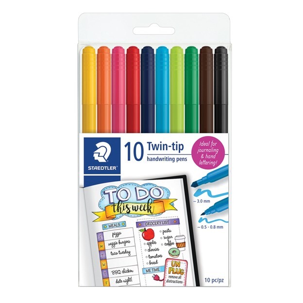 Staedtler Twin Tip Double Ended 10 Pk Marker Pens