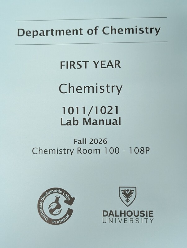 Chem 1011/1021 First Year Lab Manual