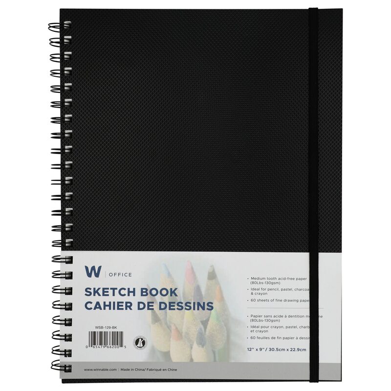 Winnable Sketch Book Hardcover 12" X 9" Notebook