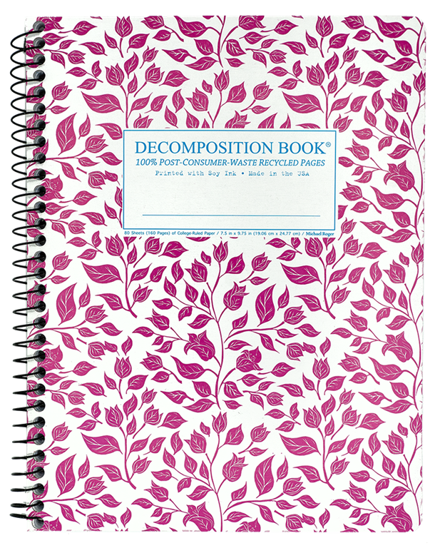 Notebook, Decomposition Bougainvillea Coil Lined 9.75X7.5"